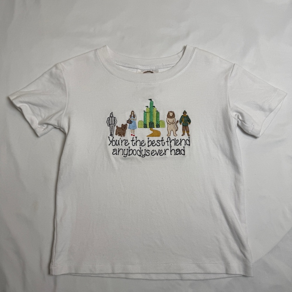 Blanks Boutique Wizard of Oz White Tshirt with Embroidery 4T - Picture 2 of 3